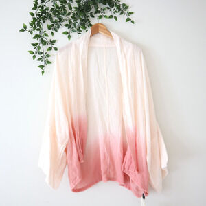 NEW Lucky Brand Pale Pink Tie Dye Long Sleeve Open Kimono Style Top One Size